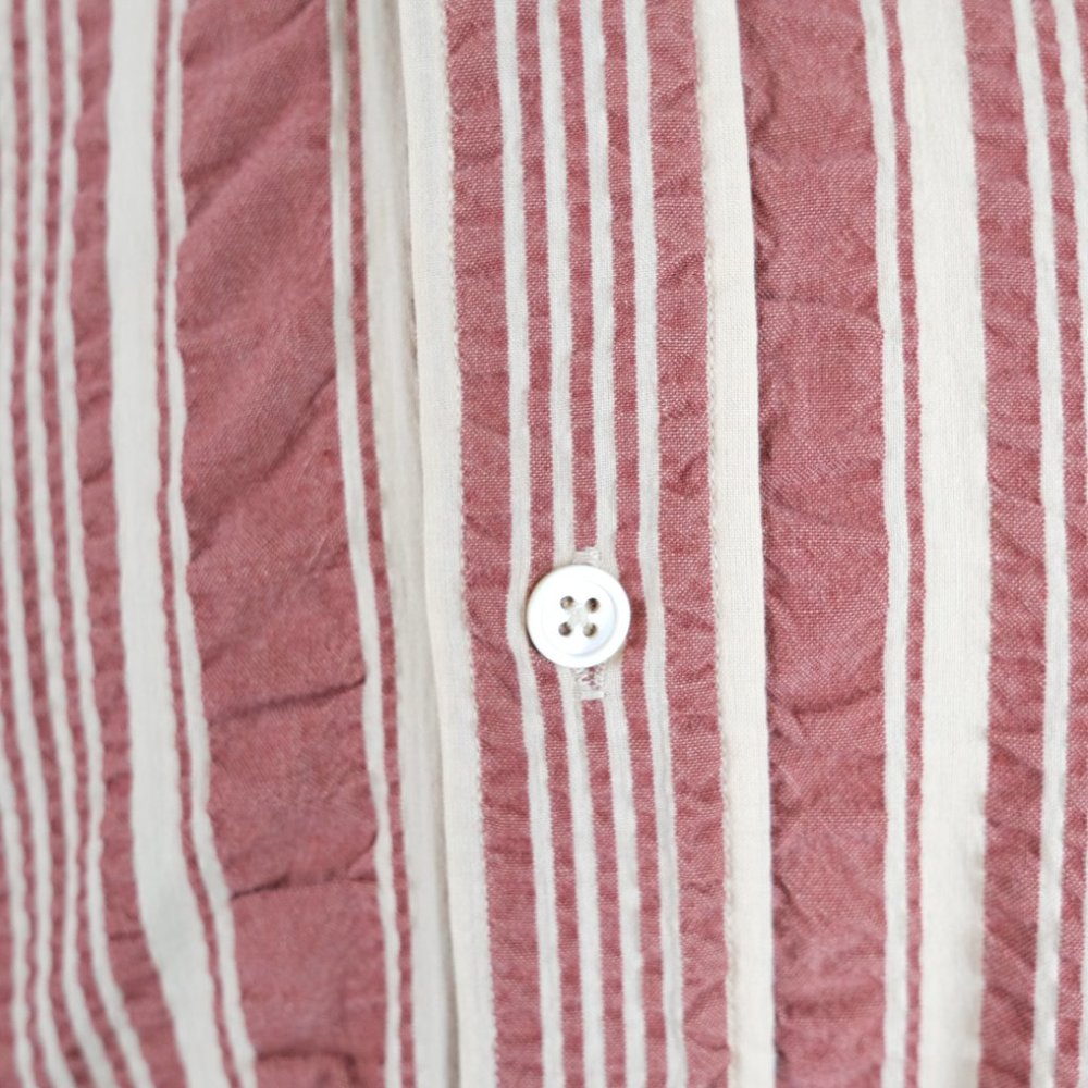 Hugo Boss Men's L Vintage Burgendy Striped Button Down Shirt - Picture 4 of 15